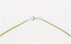 Edelstahlcollier (Endkappen und Karabiner aus 925 Silber) / Bicolor (Edelstahl/Vergoldet)