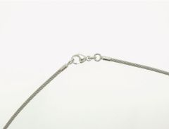 Edelstahlcollier (Endkappen und Karabiner aus 925 Silber) / einreihig