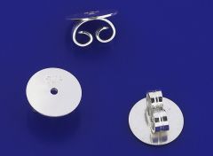 Ohrmuttern mit Platte / 925 Silber