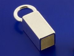 Endkappen für quadratisches Kautschuk / 925 Silber