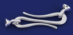 S-Schliesse mit Kappe inkl Stift / 925 Silber