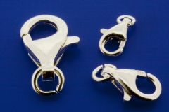 Karabiner mit eingehängter, offener Öse / 925 Silber