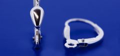 Klappbrisuren mit Öse längs / 925 Silber