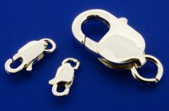 Karabiner mit eingehängter, offener Öse / 925 Silber