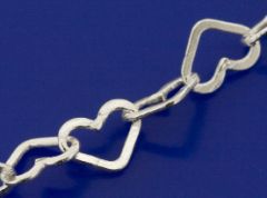 Herzketten gehämmert mit Karabiner (ø 4.35x3.30mm)