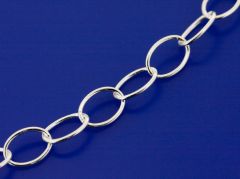 Ösenketten oval mit Karabiner (ø 7.5x5.5mm) / 925 Silber