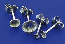 Ohrstecker mit Schüssel ohne Stift / incl. Ohrmutter / 925 Silber