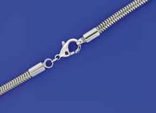 Schlangenketten mit CNC-Endkappen und Karabiner / Edelstahl (Ø 4.10 mm) 1