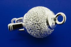 Kugelschliessen diamantiert / 925 Silber