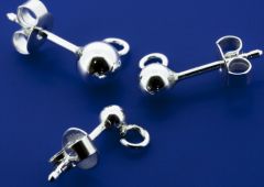 Ohrstecker mit Kugel / incl. Ohrmutter / 925 Silber