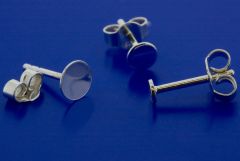 Ohrstecker mit Platte / incl. Ohrmutter / 925 Silber