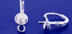 Klappbrisuren mit Schüssel 4 mm / Öse quer / 925 Silber