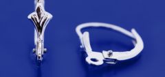 Klappbrisuren mit Lilie / Öse längs / 925 Silber