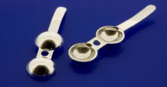 Klappkapseln mit Fadenloch und Schlaufe / 925 Silber
