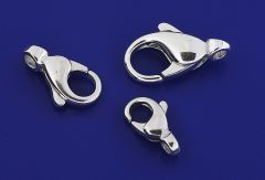 Gusskarabiner mit Öse  / 925 Silber
