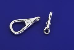 Karabiner mit fester Öse quer / 925 Silber