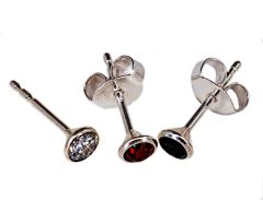Ohrstecker mit Zirkonia inkl. Ohrmutter / 925 Silber 