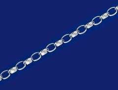 Erbsketten oval mit Karabiner (Ø2.85x3.85mm) / 925 Silber