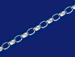 Erbsketten oval mit Karabiner (Ø3.4x6.1mm) / 925 Silber