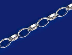 Erbsketten oval mit Karabiner (Ø4.9x7mm) / 925 Silber