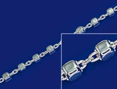 Ankerketten mit Würfel und Karabiner (ø2.2mm) / 925 Silber
