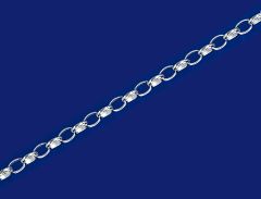 Erbsketten oval mit Karabiner (Ø1.9x2.6mm) / 925 Silber