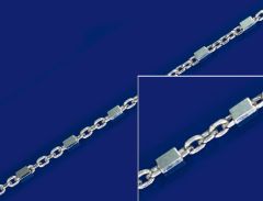 Ankerketten mit Würfel und Karabiner (ø1.1mm) / 925 Silber