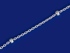 Ankerketten mit Kugel und Federring (ø1/2mm) / 925 Silber