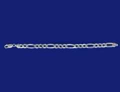 Armband mit Karabiner / Figaroketten / 925 Silber