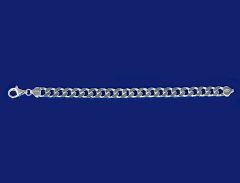 Armband mit Karabiner / Panzerketten / 925 Silber