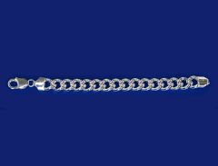 Armband mit Karabiner / Panzerketten rund / 925 Silber