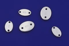 Stempelplättchen / Oval / 2-Loch / mit "925" Stempel / 925 Silber