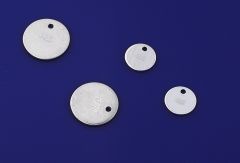 Stempelplättchen / Rund / 1-Loch / mit "925" Stempel / 925 Silber