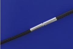 Leder genäht mit Bajonettverschluss / 925 Silber