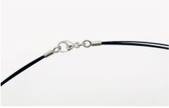 Edelstahlcollier (Endkappen und Karabiner aus 925 Silber) / mehrreihig