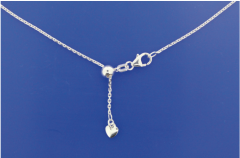 Ankerketten diamantiert VARIO mit Herz (Karabiner) / 925 Silber