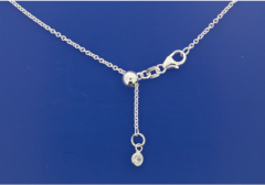 Ankerketten rund VARIO mit ZIRKONIA (Karabiner) / 925 Silber 