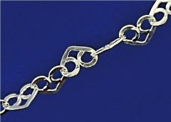 Herzketten mit Karabiner (ø 4.3x3mm) / 925 Silber