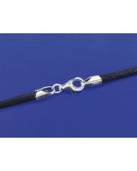 Stoffbänder mit Endkappen und Karabiner / 925 Silber