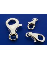 Karabiner mit eingehängter, offener Öse / 925 Silber