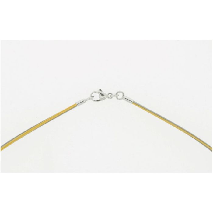 Edelstahlcollier (Endkappen und Karabiner aus 925 Silber) / Bicolor (Edelstahl/Vergoldet)
