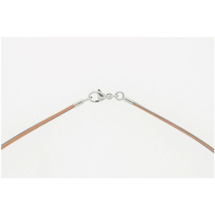 Edelstahlcollier (Endkappen und Karabiner aus 925 Silber) / Bicolor (Edelstahl/Rose vergoldet)