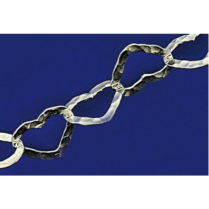 Herzketten gehämmert / lose (ø 8.8x7.1mm) / 925 Silber
