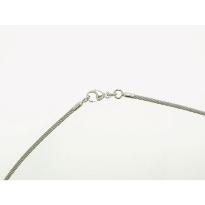 Edelstahlcollier (Endkappen und Karabiner aus 925 Silber) / einreihig