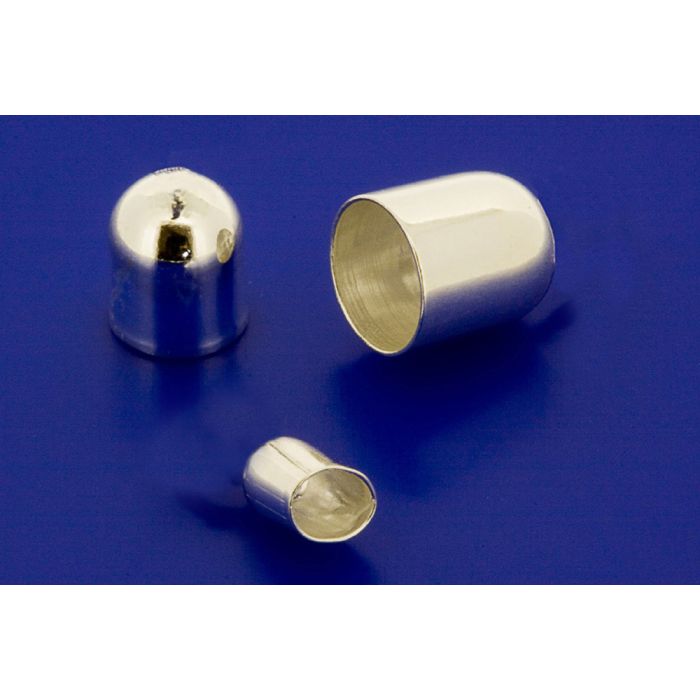 Endkappen für Draht / Kautschuk / Leder (ohne Öse) / 925 Silber