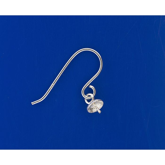 Fischhaken mit Schüssel hängend / 925 Silber