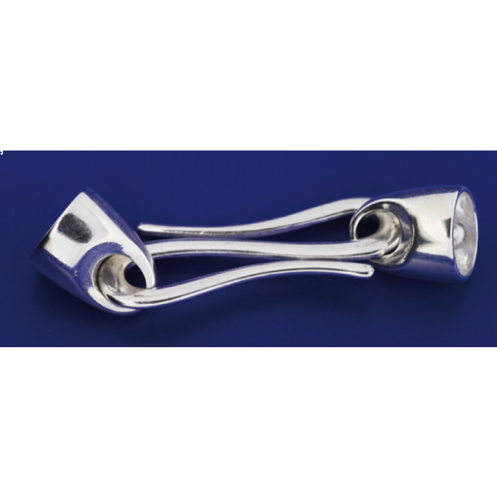 S-Schliesse mit Kappe inkl Stift / 925 Silber