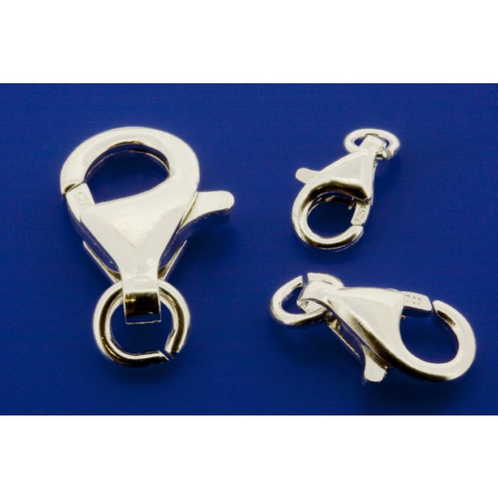 Karabiner mit eingehängter, offener Öse / 925 Silber