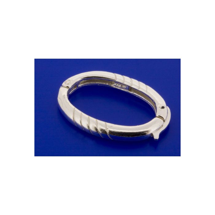 Kettenverbinder / Oval / Gerieft / 925 Silber