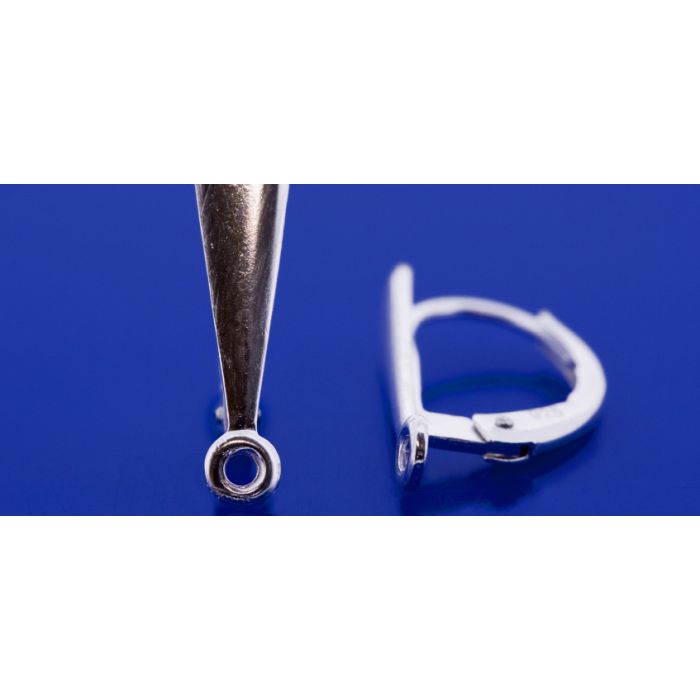 Klappbrisuren mit grossem Tropfen / Öse quer / 925 Silber